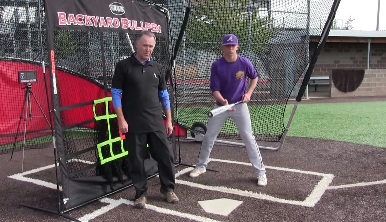 Batter touching the outside corner of the plate with the bat
