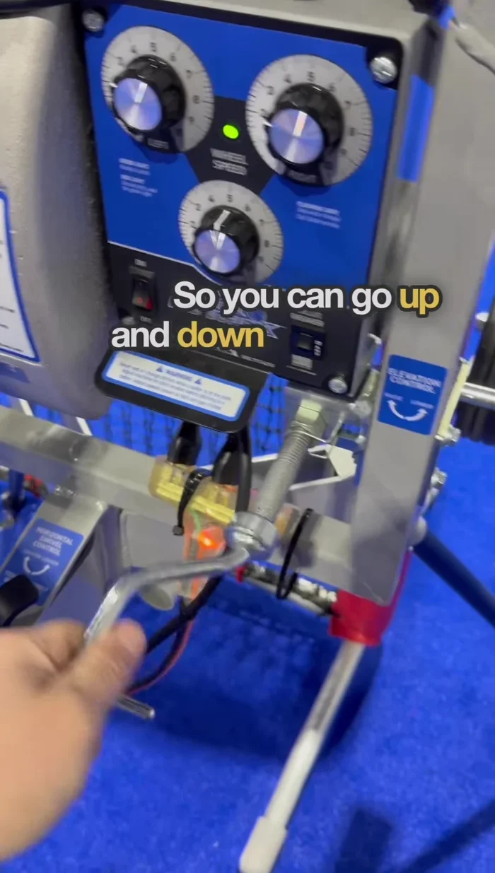 Adjust the height and left/right positioning of the machine as needed.