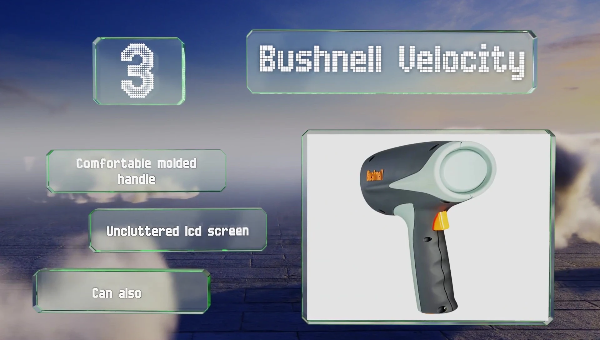 Bushnell Velocity displaying its measurement