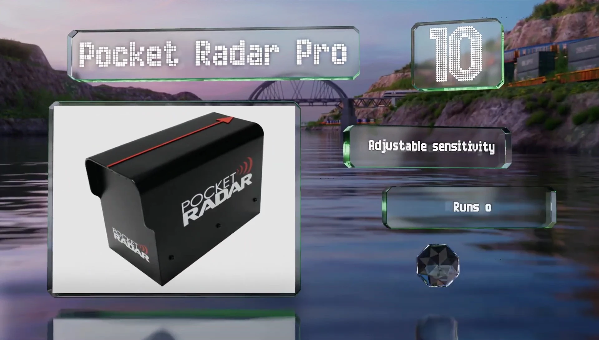 Close-up of the Pocket Radar Pro's display