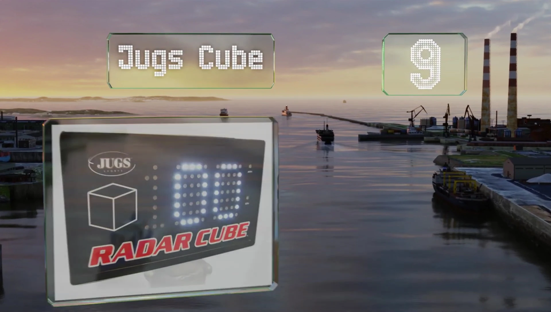 The Jugs Cube displayed with its measurements