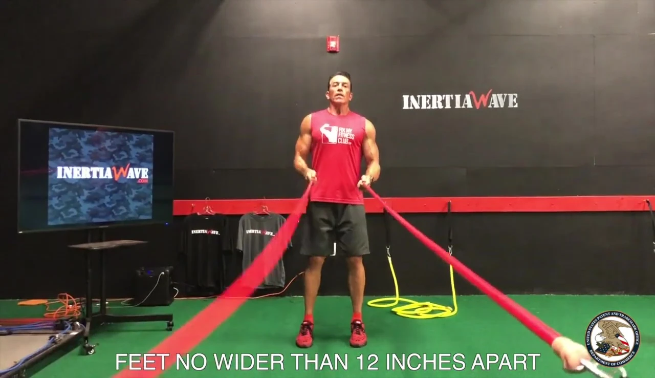 User demonstrating the initial Double Over exercise