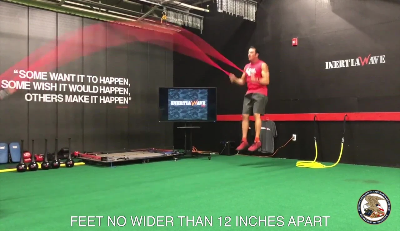 User performing the jump squat during the Oxygen Thief exercise
