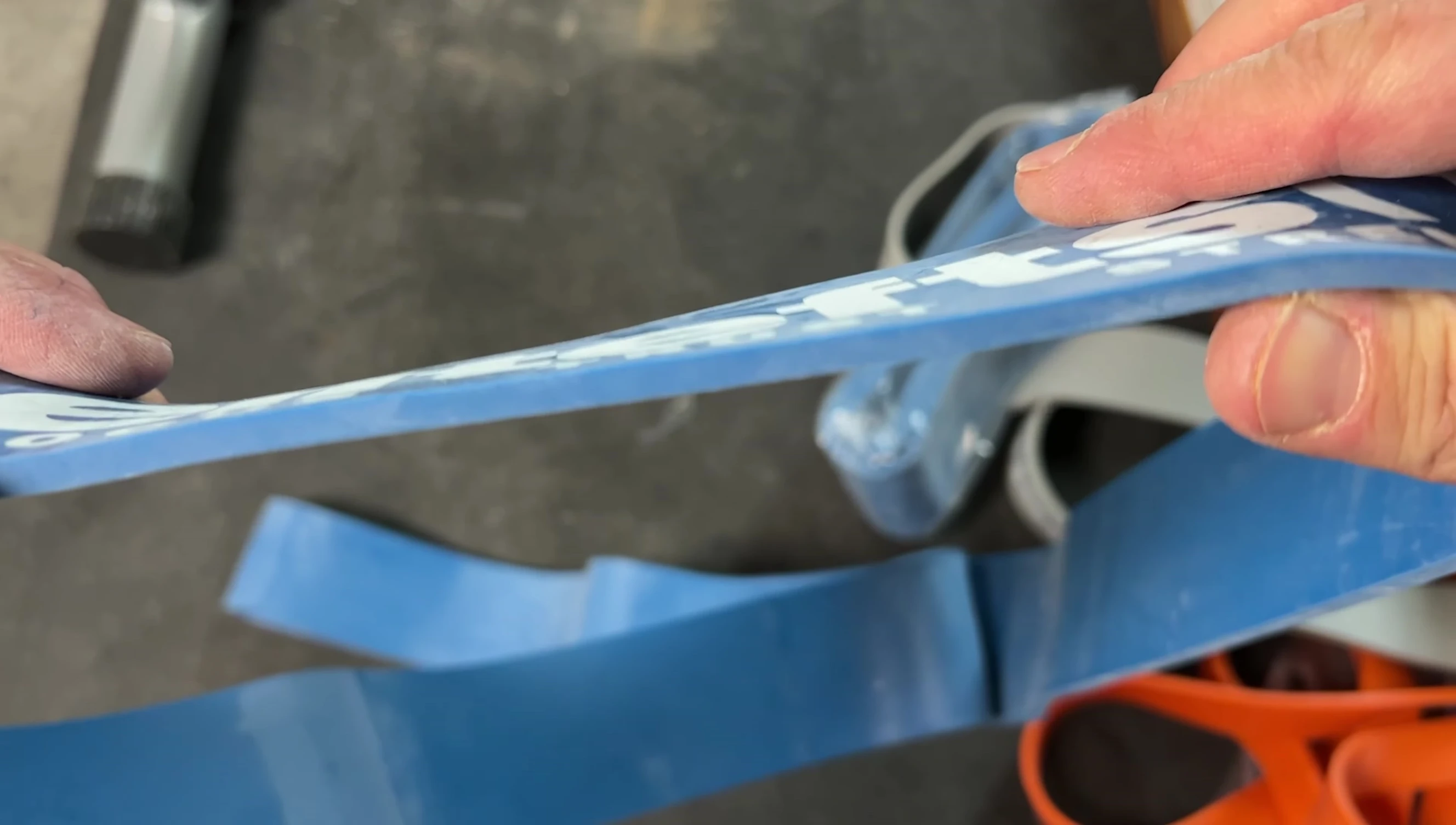 Close up of the Elite FTS blue resistance band