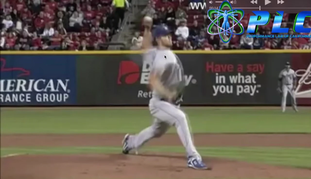 Kershaw demonstrating good chest control during the overhead phase