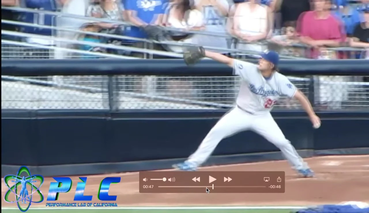 Kershaw demonstrating the forward hip shift